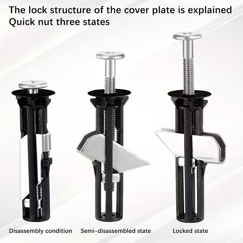 4 stk. kraftig toalettsetefesteboltsett, universelt toalettseteskrueutskiftningssett, toalettseteboltsett for enkel installasjon, festedel for toalettsetetopp 2026 - $15.99 –P6