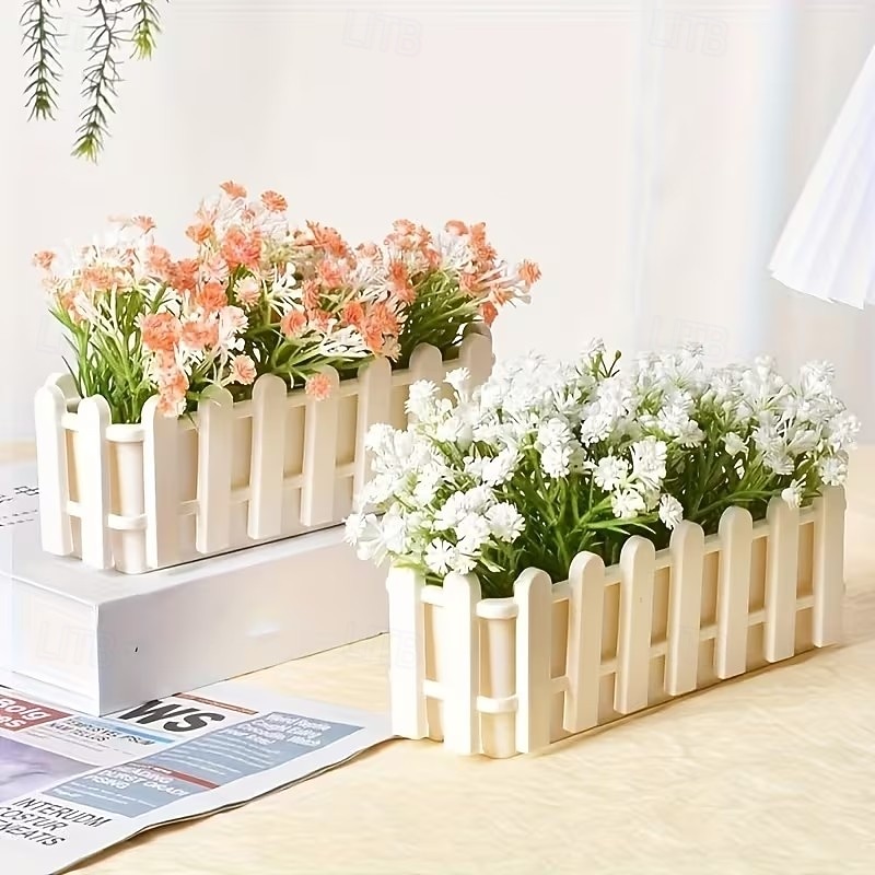 Lot de 2 jardinières en plastique pour clôture, pots de fleurs miniatures décoratifs, accessoires de jardin créatifs pour bonsaïs, fleurs artificielles, décoration intérieure et de table de 2026 ? $13.99 –P1