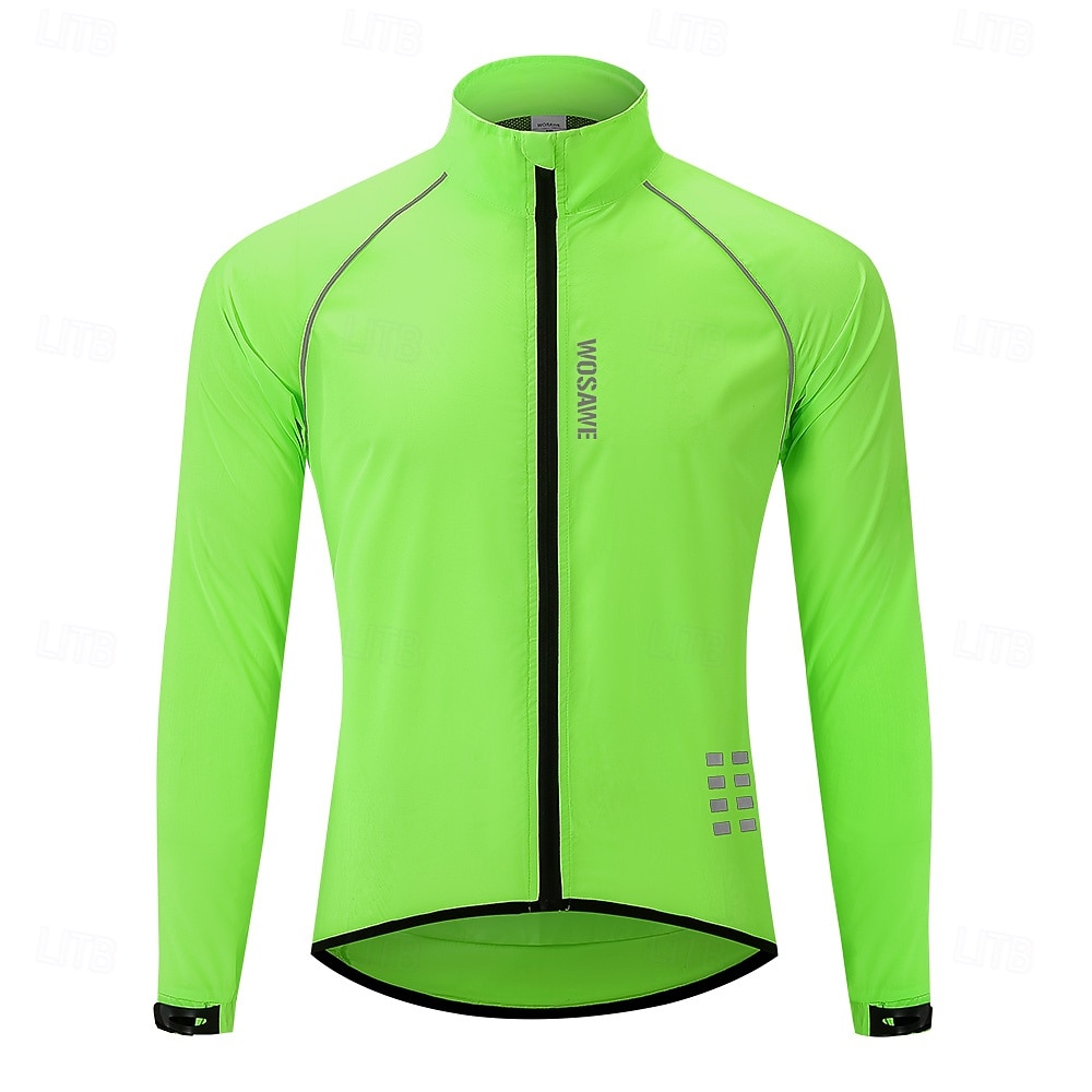 WOSAWE Men's Windbreaker Cycling Jersey Cycling Jacket High Visibility Waterproof Windproof Cycling Bike Jacket Windbreaker Mountain Bike MTB Road Bike Cycling City Bike Cycling Navy Green Black Bike 2026 - $39.99 –P7