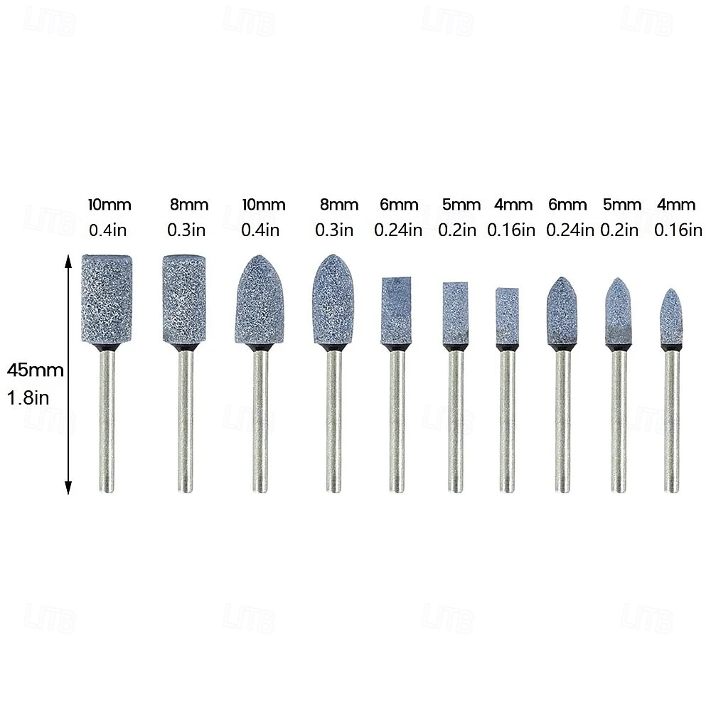10 Pack 1/8 Shank Abrasive Mounted Stone Grinding Bits Sanding Drill Bit for Rotary Tool Flap Wheel for Grinding Polishing Deburring Ferrous Metal 2026 - $8.99 –P3