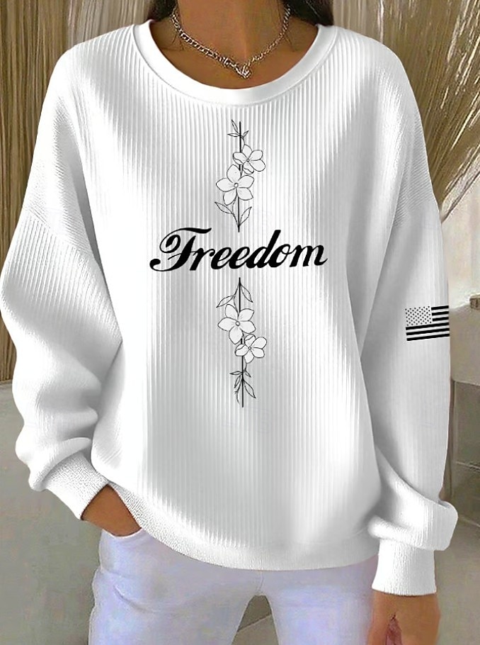 Mujer Pullover Estampado Graphic Letra Cálido Clásico Casual Manga Larga Cuello Barco Tops regulares Casual Hogar Calle Azul Piscina Amarillo Claro Rosa Claro Bleu Ciel Negro Primavera Otoño 2026 - $29.99 –P1