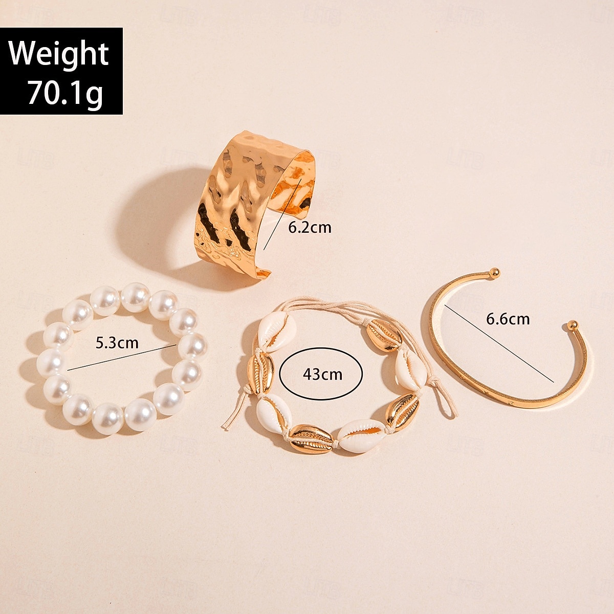 Samba Accessories Boho Gold Tone Stackable Bracelets - Faux Pearls, Wide Cuffs, and Geometric Charm Bangles for Womenl Performance Costume 2026 - $9.49 –P19