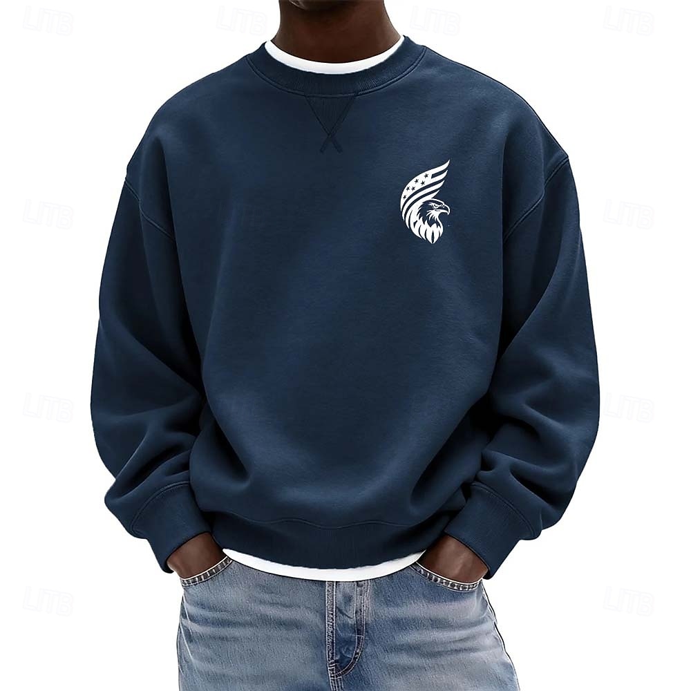 4 июля 2026 года 250-й День памяти Мужская дизайнерская 3D печать Crew Neck Длинный рукав толстовка Ежедневная 2026 - $27.99 –P3