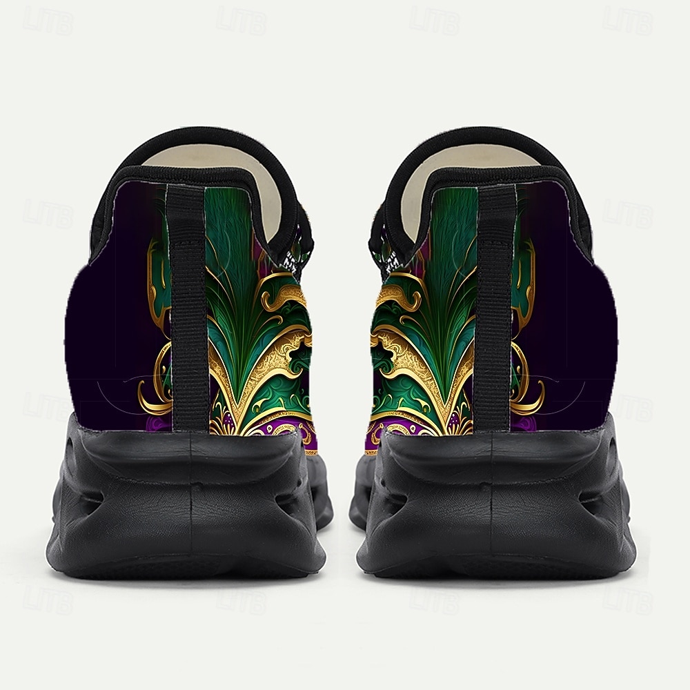 Scarpe da ginnastica a tema Carnevale da uomo per Mardi Gras con design vivace di maschera di maschera – Calzature divertenti e colorate per Carnevale feste e festival del 2026 a $42.99 –P5