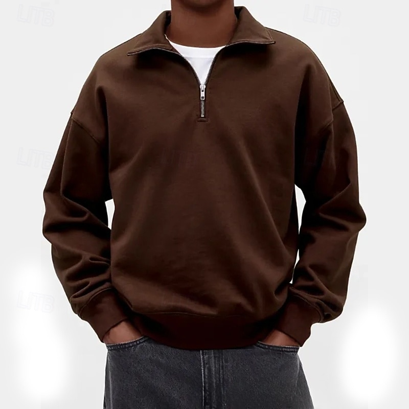 Men's Sweatshirt Pullover Hoodie Sweatshirt Quarter Zip Sweatshirt White Purple Standing Collar Plain Quarter Zip Casual Daily Sports & Outdoor Streetwear Cool Sportswear Spring &  Fall Clothing 2026 - $24.99 –P6