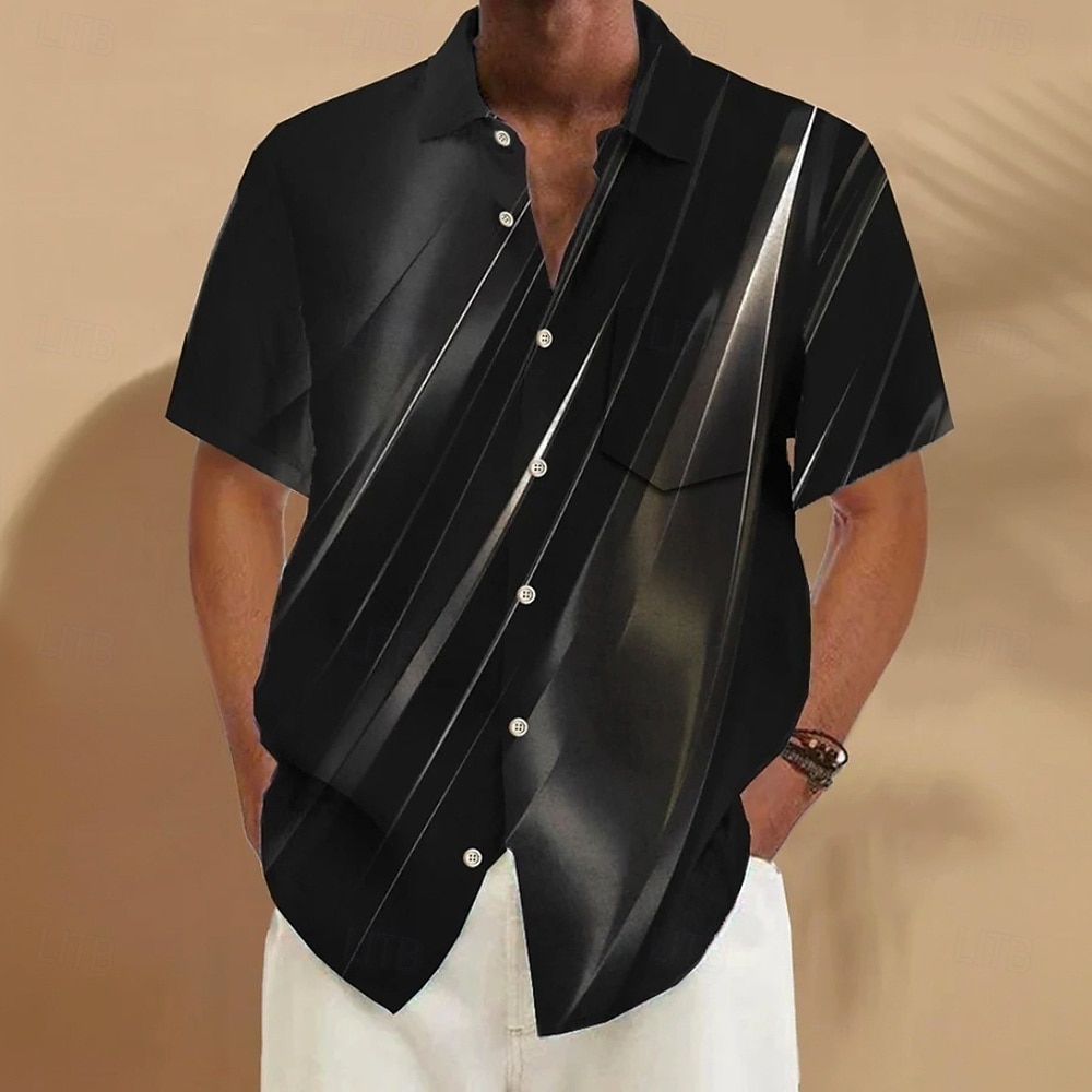 Bărbați Geometric Gradiant Artă abstractă Cămașă Cămașă de vară Camașă cu nasturi Manșon scurt Moda Casual În aer liber Vacanță Zilnice Vară Primăvară Răsfrânt Imprimare 3D cămăși cu guler Un buzunar 2026 - $25.99 –P1