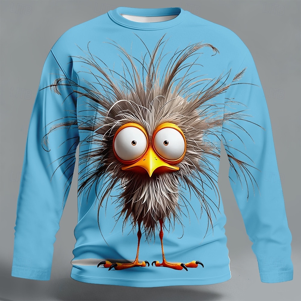 Per uomo Animale Divertente Maglietta Manica Lunga maglietta Stampa 3D Girocollo Camicia Moda Essenziale Casuale Quotidiano Streetwear Blu Nero Giallo Estate Primavera Abbigliamento S M L XL XXL XXXL del 2026 a $23.99 –P2