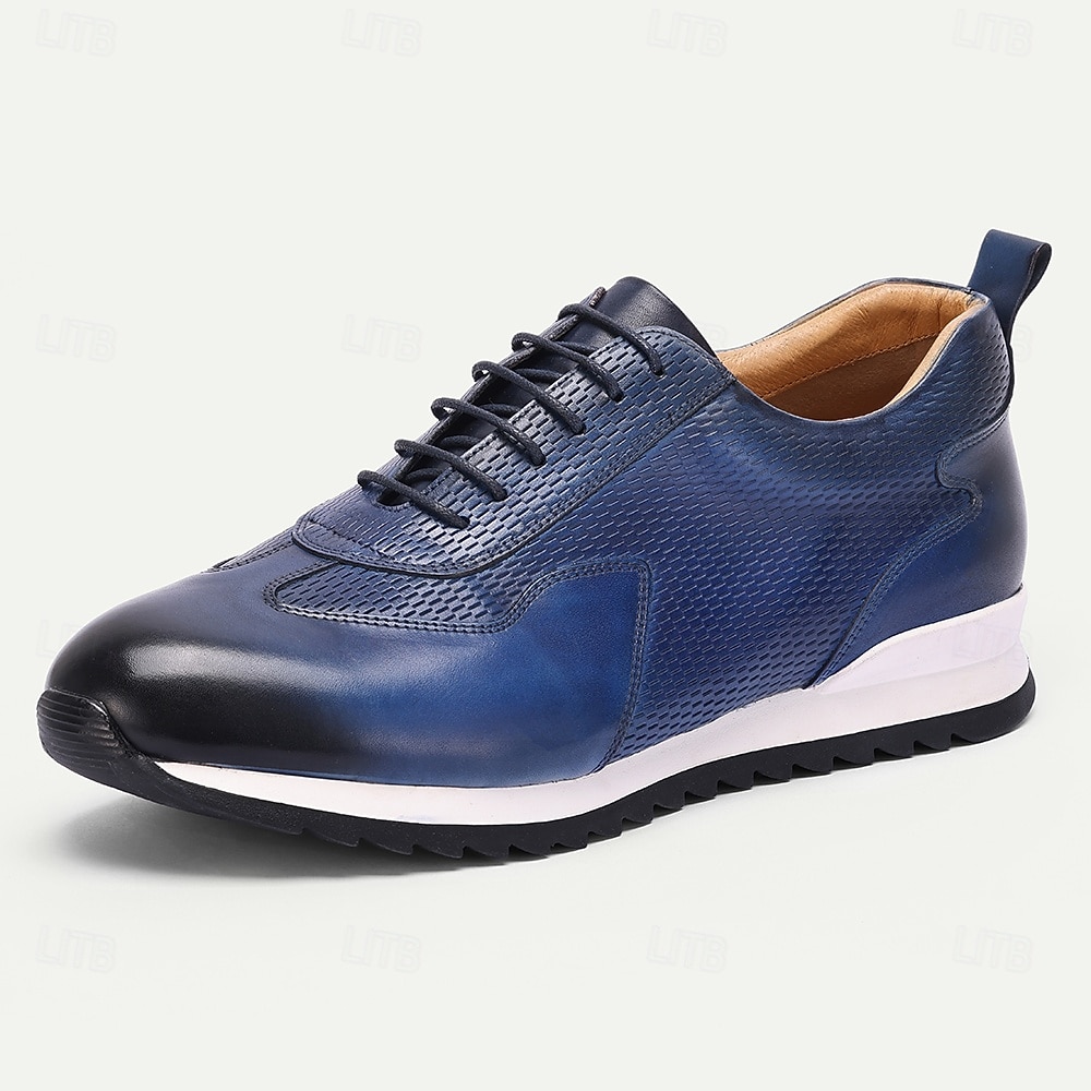 Marineblaue Herren-Sneaker aus Leder – stylische, atmungsaktive Sneaker mit perforiertem Design, perfekt für aktive und lässige Outfits. 2026 - $94.99 –P4
