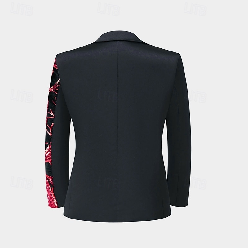 Kids Boys' Blazer Outerwear Sequin Tree Long Sleeve Pocket Buttons Coat Party Fashion Streetwear Cool Blue Red Purple Spring Fall 4-12 Years 2026 - $74.99 –P12