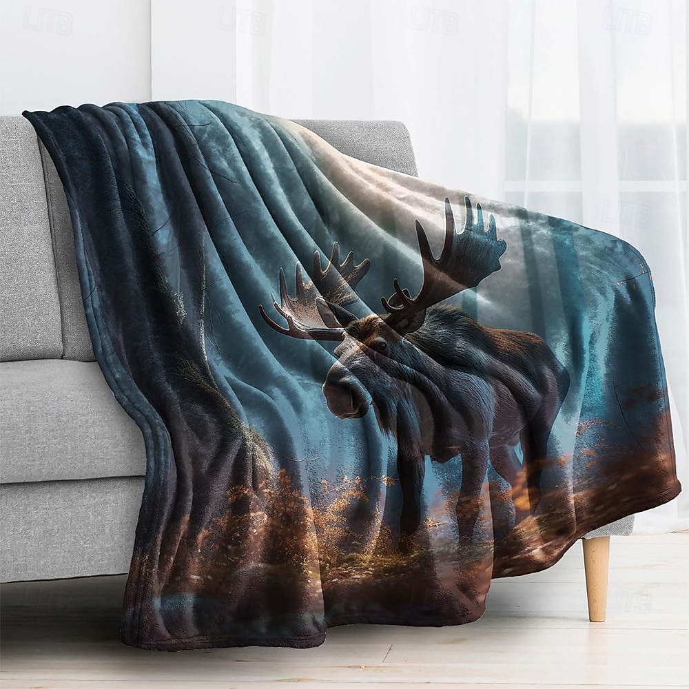 tapet Teppe Fleece-tepper Reinsdyr 3D Fantasi Soverom Sofa Seng Dekorativt teppe Varmt teppe Hjemmedekor 2026 - $24.99 –P3