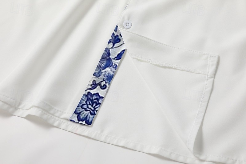 Per uomo Camicia Camicia Estiva Camicia con Bottoni Nero Bianco Blu marino Azzurro Manica Corta Floreale Blocco di colori Collo ripiegato Streetwear Casuale Bottonato Abbigliamento Poliestere Sport del 2026 a $23.99 –P4