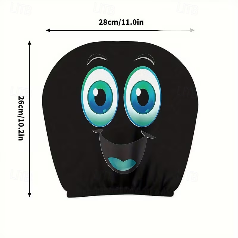 2 قطعة من أغطية مسند رأس السيارة المطبوعة عليها قبعة عيد الميلاد المدهشة، ديكور السيارة، بدون حشو، سهلة التركيب والغسل، مناسبة للسفر لمسافات طويلة لتخفيف التعب، ديكور سيارة مضحك مثالي 2026 - $9.49 –P19