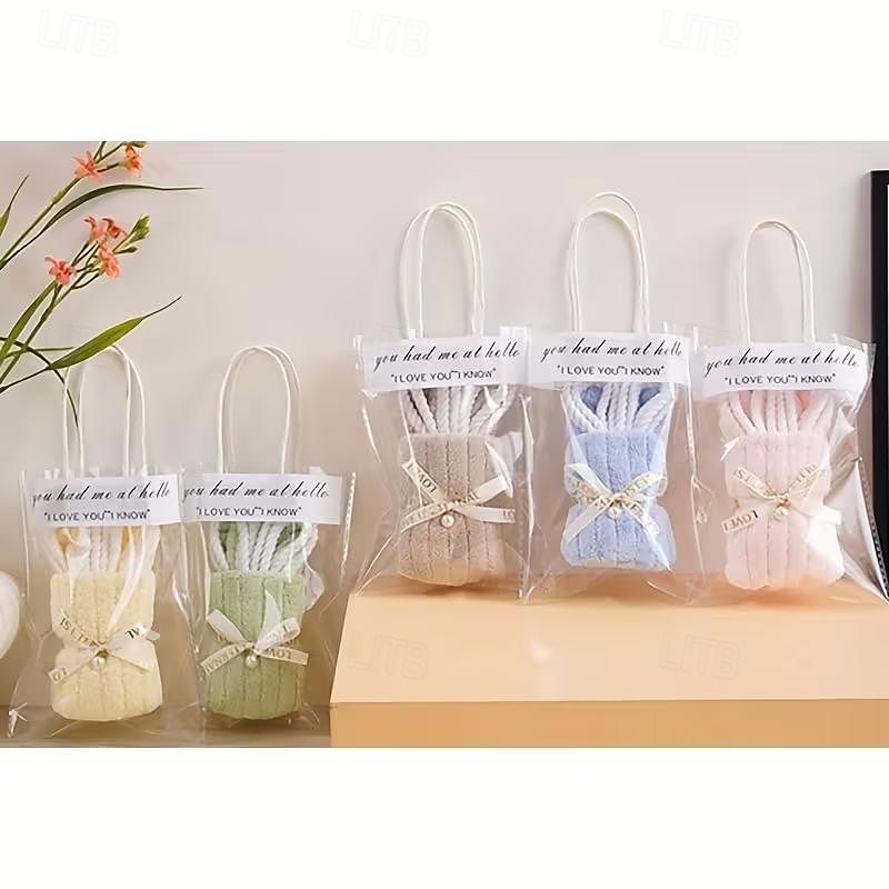 5-pack handdukar med påskharemotiv, mjuka och absorberande handdukar med kaninmotiv, perfekt present till kök och badrum, bröllop, födelsedagar, alla hjärtans dag, jul och påsk för hemmabruk. 2026 - $15.99 –P10