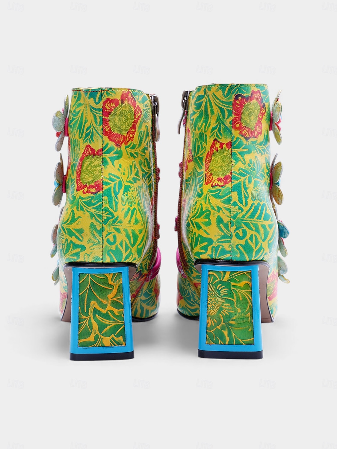 Női Mardi Gras Színes Virágos Csipkés Magassarkú Csizmák – Élénk Retro 1970-es Évek Inspirálta Design Világos Virágos Részletekkel Tökéletes Karneválra Fesztiválokra és Jelmezes Eseményekre 2026 - $99.99 –P3