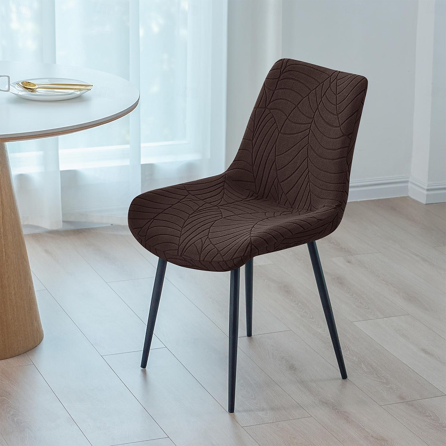 jacquard-ruokailutuolin päällinen, 1 kpl joustava pestävä kangaspäällinen kotikeittiöön, hotellijuhliin 2026 - $15.49 –P9