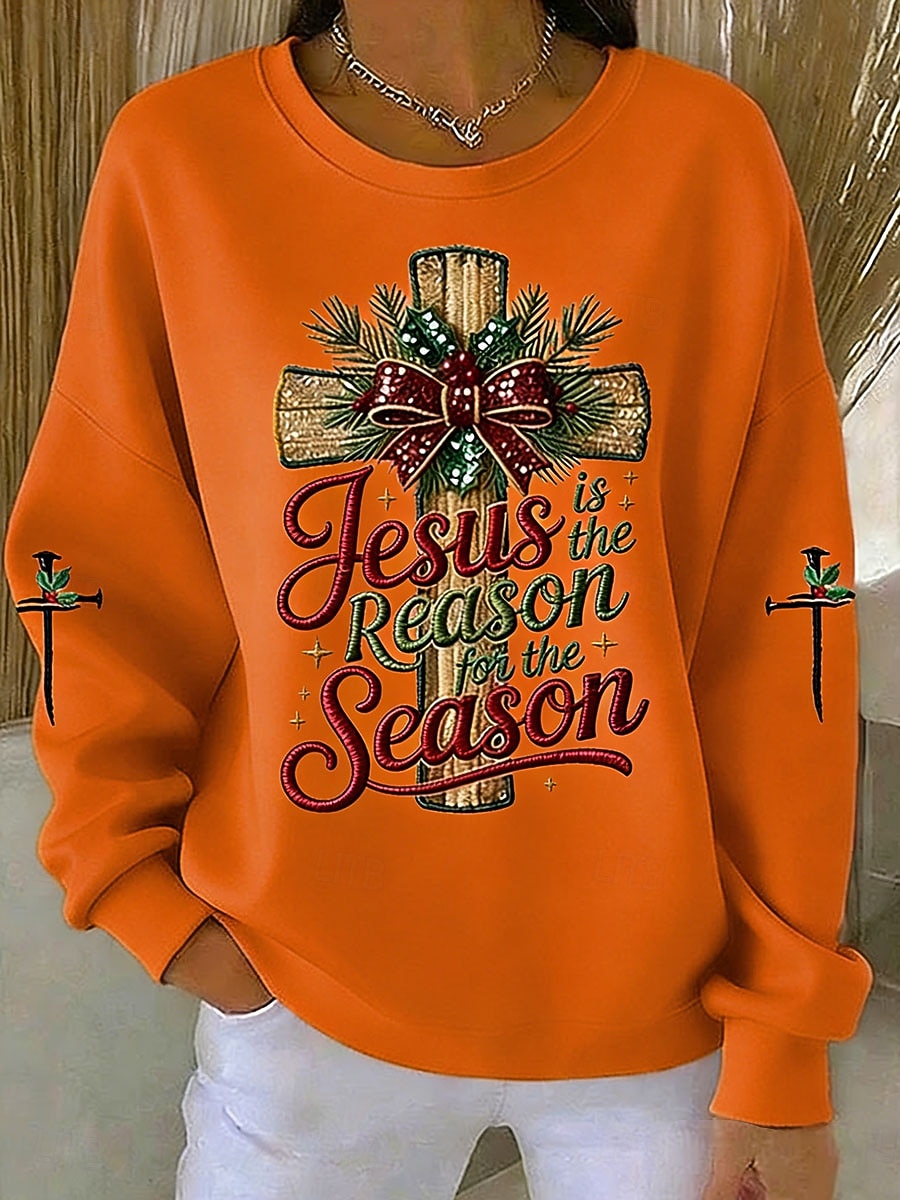 Dámské Pullover Mikiny Tisk Grafika Písmeno Na běžné nošení Dlouhý rukáv Tričkový Běžné topy Ležérní ulice Na den Vodní modrá Bílá Světlá růžová Rubínově červená Oranžová Podzim Zima 2026 - $27.99 –P3