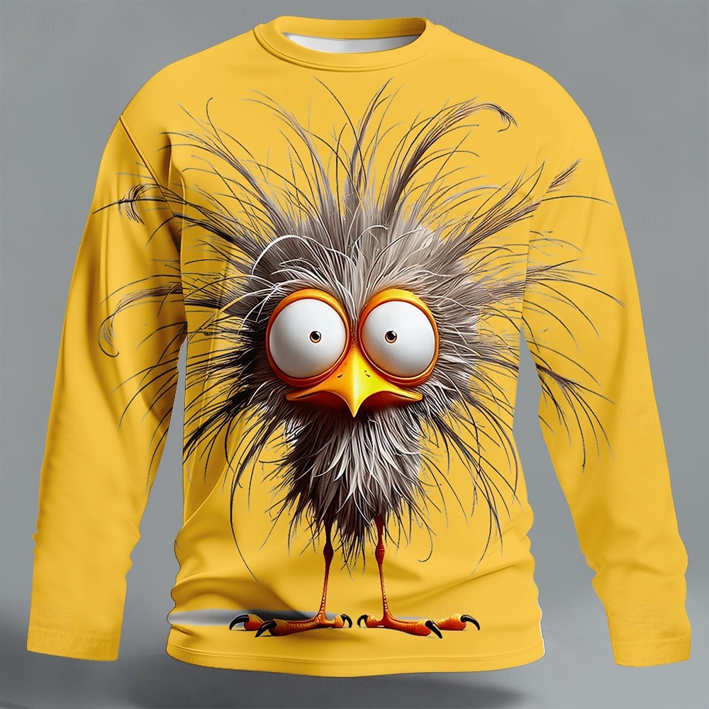 Per uomo Animale Divertente Maglietta Manica Lunga maglietta Stampa 3D Girocollo Camicia Moda Essenziale Casuale Quotidiano Streetwear Blu Nero Giallo Estate Primavera Abbigliamento S M L XL XXL XXXL del 2026 a $23.99 –P4