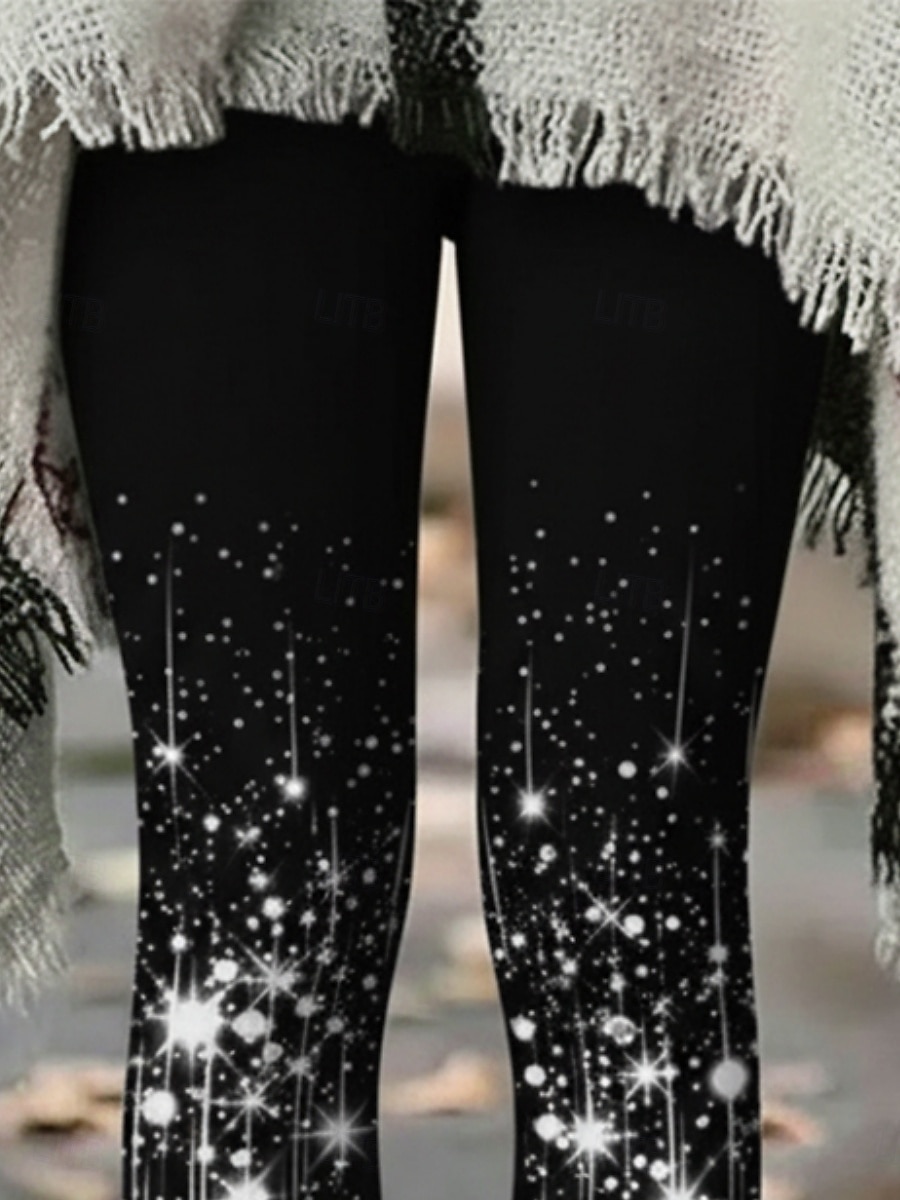 Mulheres Leggings Leggings aconchegantes Férias Casual Comprimento total Cintura Alta Gráfico Estampado Conforto Confortável Com Stretch Casual Diário Férias Preto Cinzento Outono Fino de 2026 por $20.99 –P3