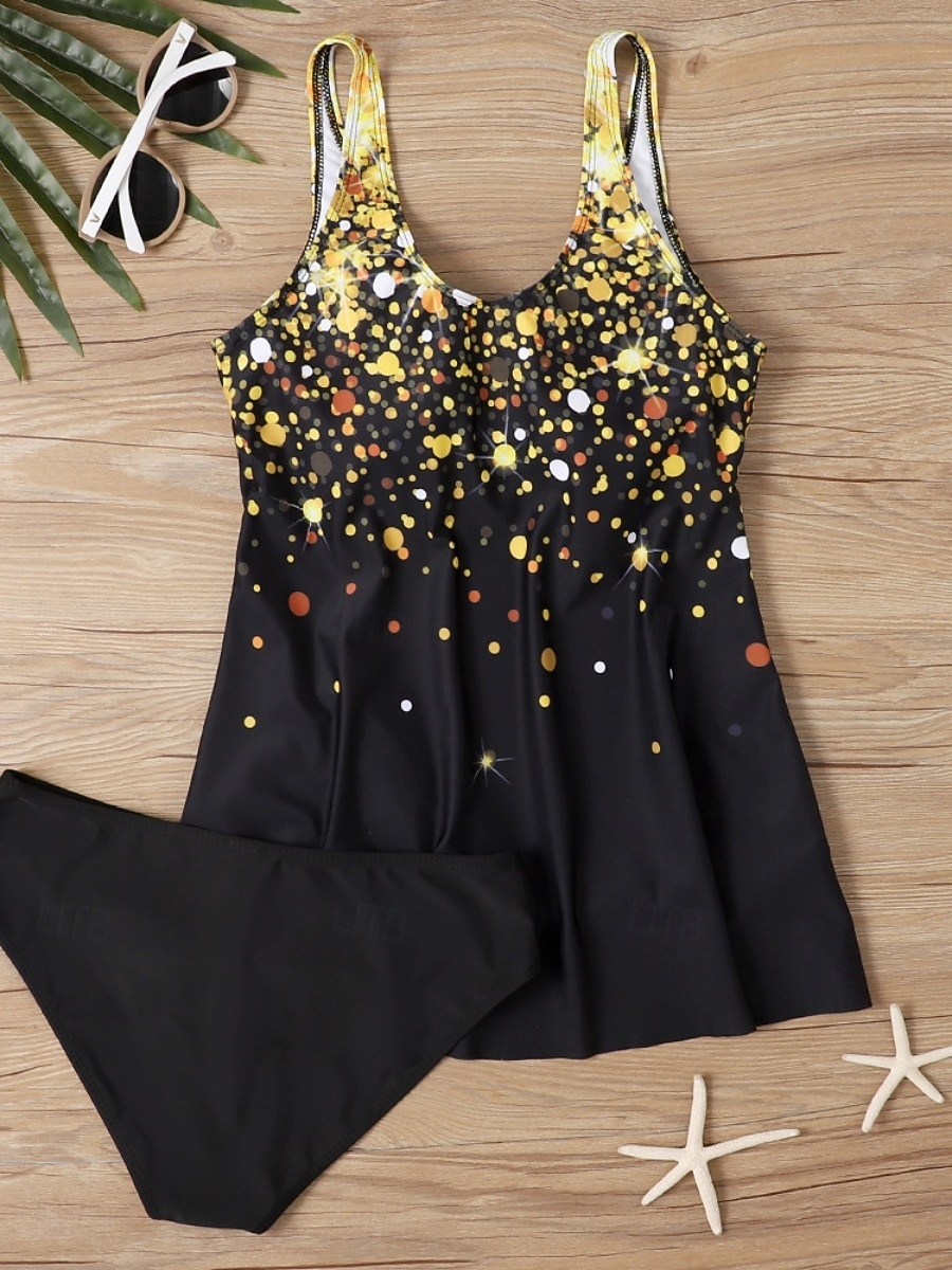 Costum de baie pentru femei tankini 2 piese cu slipuri cu control al burticii talie înaltă cu spatele gol pentru vacanțe la plajă cu gradient cu fluturi cu guler V fără mâneci 2026 - €18.99 –P7