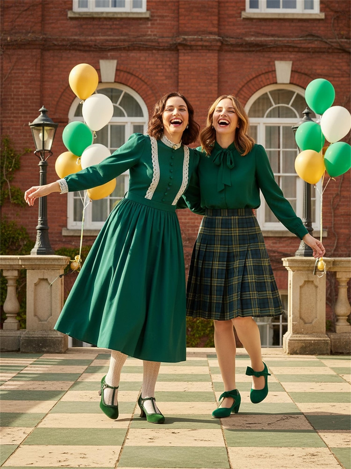 Zapatos de tacón con tira en T de terciopelo verde para mujer: calzado de inspiración vintage para festividades del Día de San Patricio, fiestas y celebraciones. 2026 - $54.99 –P1