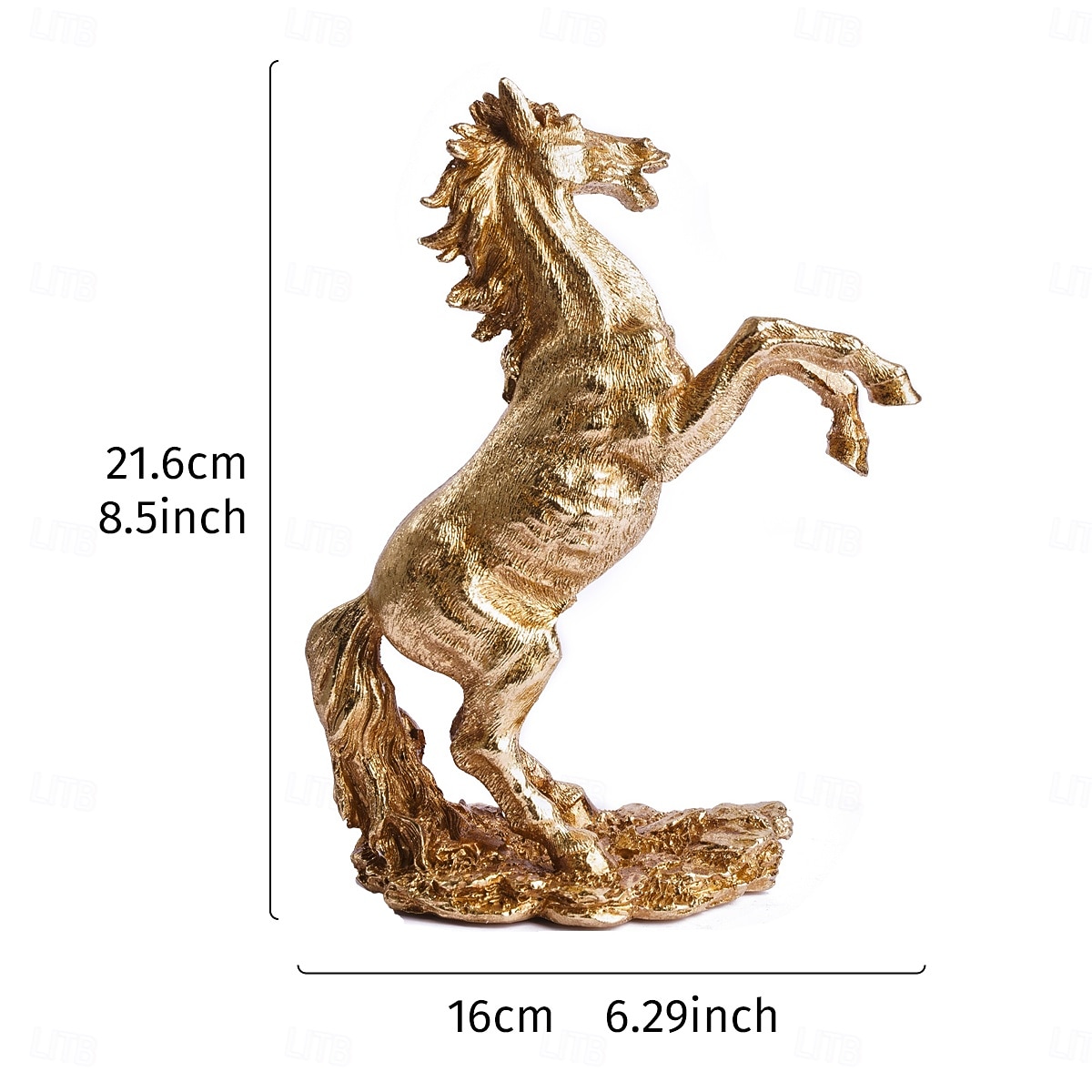 gyllen hoppende hest i harpiks, håndmalt skrivebordspynt, hjemmedekorasjon av månenyttår, festdekorasjon, hestestatue som gave til festlig feiring 2026 - $32.99 –P2