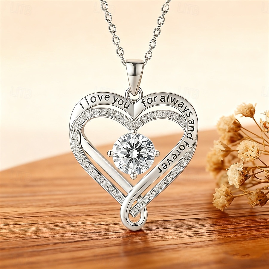 Náhrdelník pro mou ženu, náhrdelník z nerezové oceli pro ženy, dřevěná světelná dárková krabička, dárek pro manželku k Dni matek, Valentýnu, výročí svatby, laserem gravírovaný vícevrstvý přívěsek s 2026 - $29.99 –P3