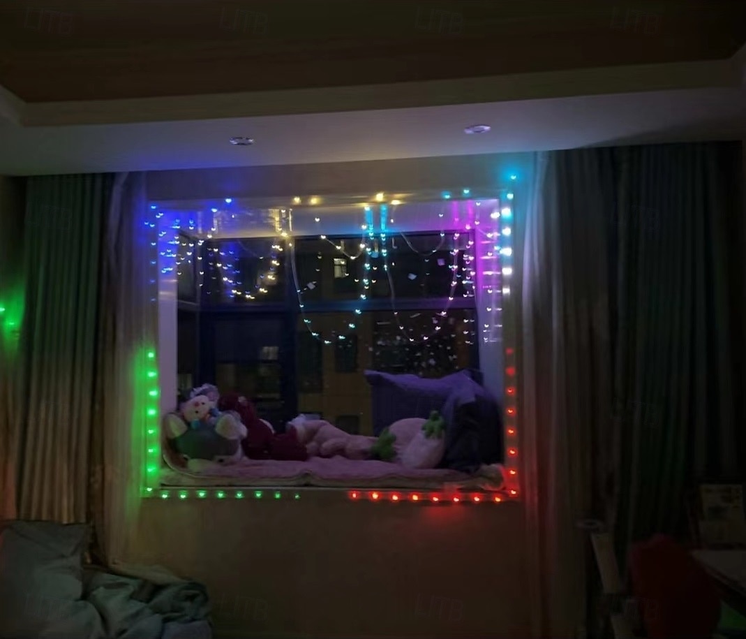 Guirlande lumineuse colorée Bluetooth App étanche en fil de cuir effet coloré de course de chevaux guirlande féerique lumières décoratives d'ambiance pour arbres mariage festival fête du Nouvel An de 2026 ? $7.49 –P9