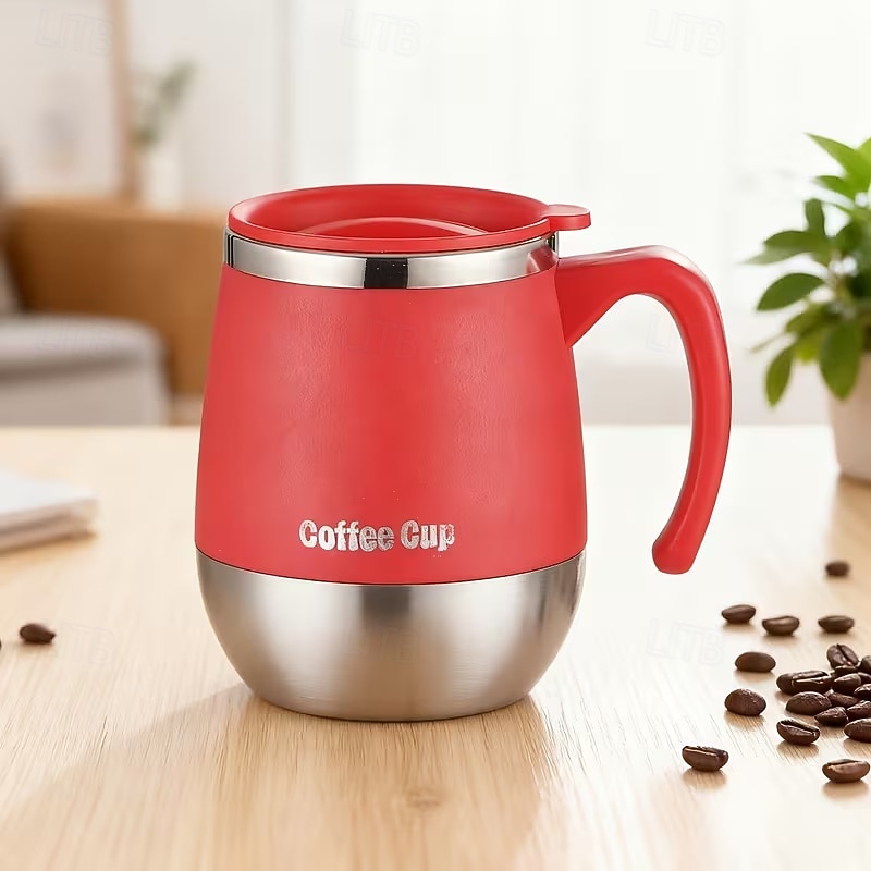 Tasse à café isotherme en acier inoxydable, mug à double paroi avec couvercle pour boissons chaudes &Gobelet isotherme de 500 ml (16,91 oz), idéal pour la maison, les activités de plein air, le de 2026 ? $10.99 –P5