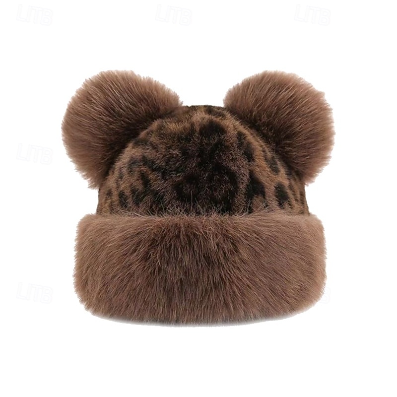Per donna Cappello Cappelli Invernali Antivento Caldo Quotidiano All'aperto Streetwear Pile Leopardo del 2026 a $19.99 –P1