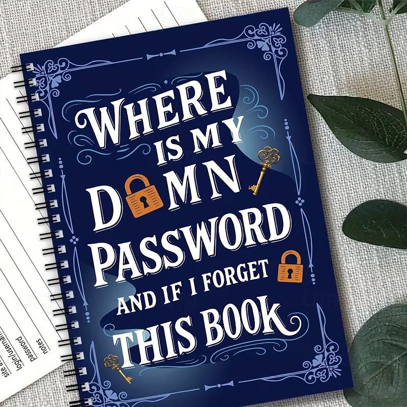 Spiral Password Notebook - Secure Password Organizer with Lock Design, for Home Office, Internet, Computer, Scrapbooking - Password Keeper Journal with Spiral Binding - Ideal for Passwords, Login 2026 - $14.39 –P5