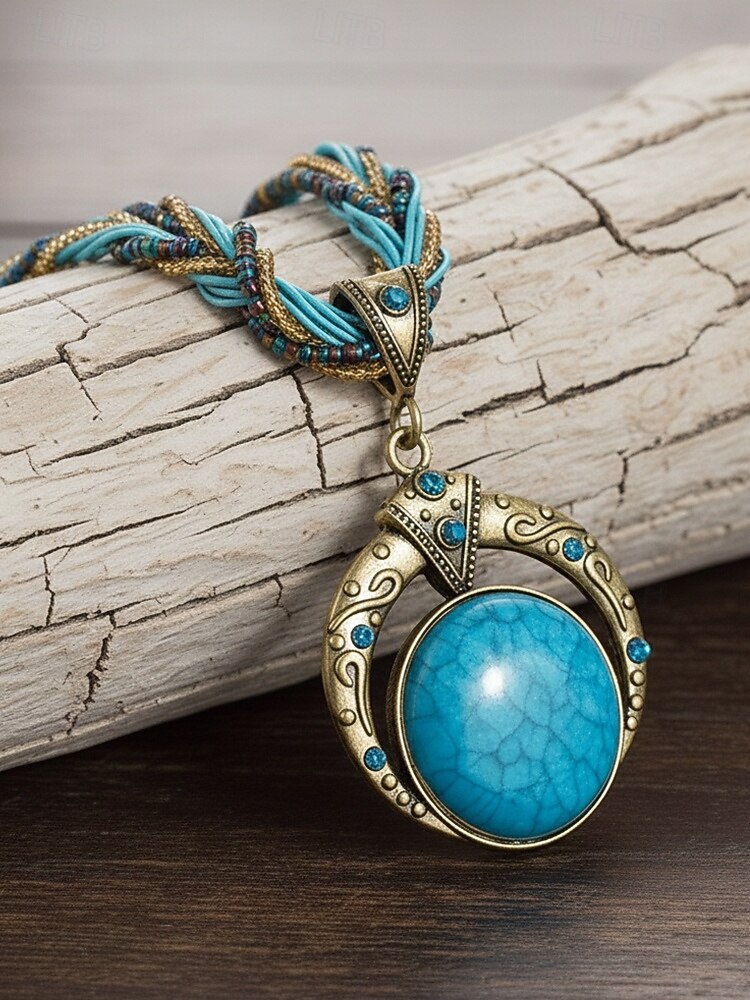 Naisten boheemi metalliseoskaulakoru monivärisellä helmiköydellä, ainutlaatuinen riipusmuotoilu, täydellinen arkeen ja juhlaan 2026 - $9.99 –P4