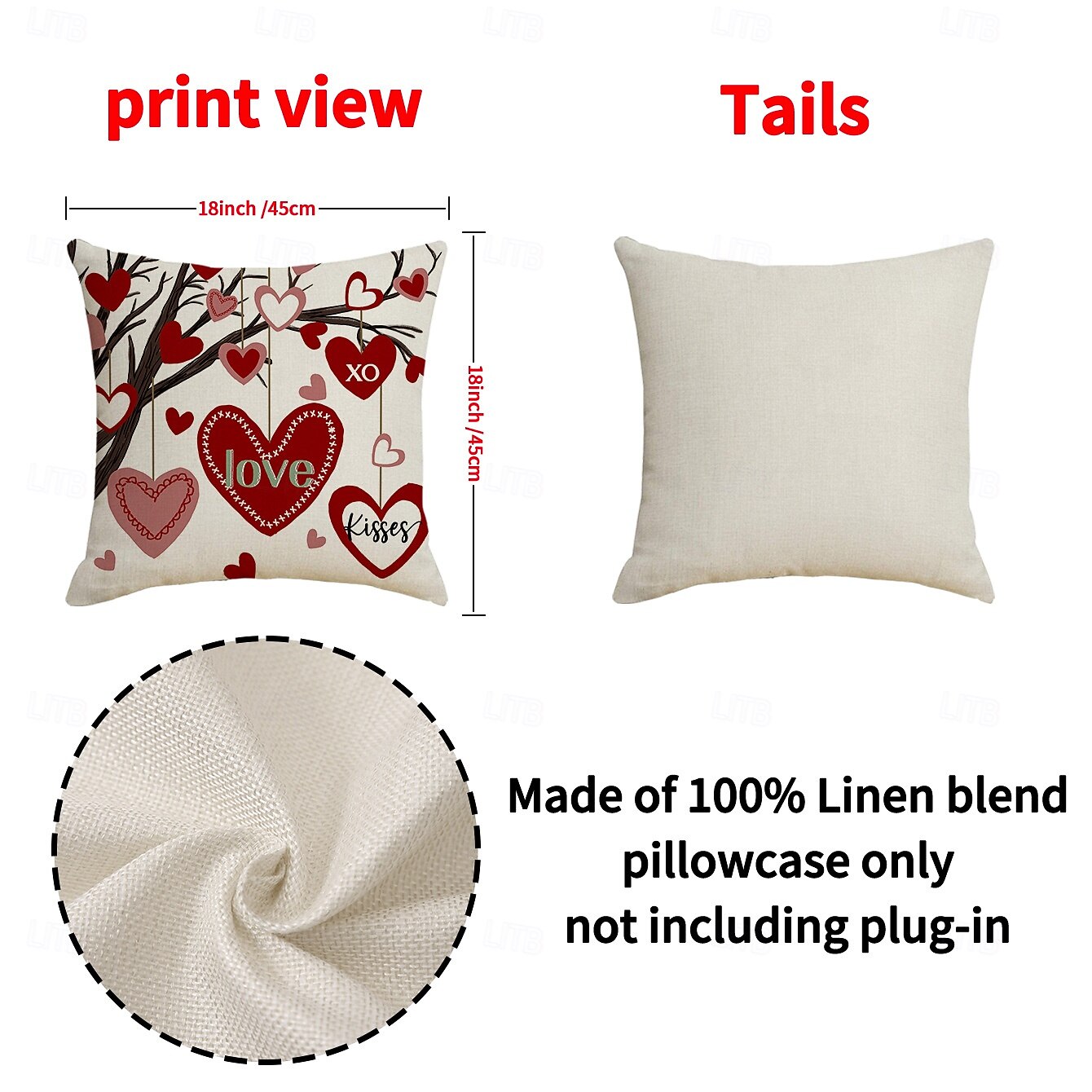Valentin-napi piros szív alakú párnahuzat, vászon betűmintás párna, romantikus hangulatú dekoráció kanapéra, otthoni díszpárna nappaliba 2026 - $13.99 –P4