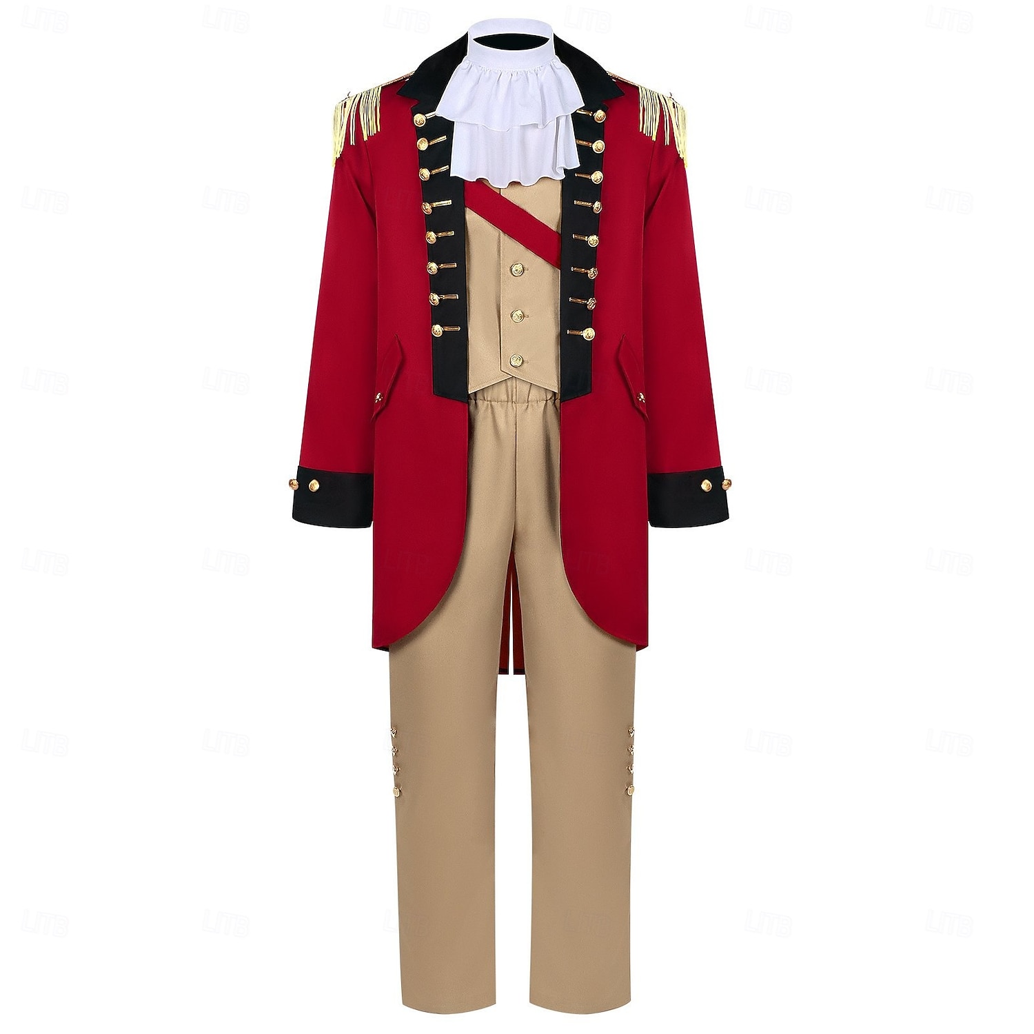 Set 250-jähriges Jubiläum USA Retro Vintage Mittelalterlich Outfits langarm George Washington Kolonial Revolutionskrieg Kostüm Herren Karnevalskostüm Karneval Unabhängigkeitstag 4. Juli Erwachsene 2026 - $82.99 –P1