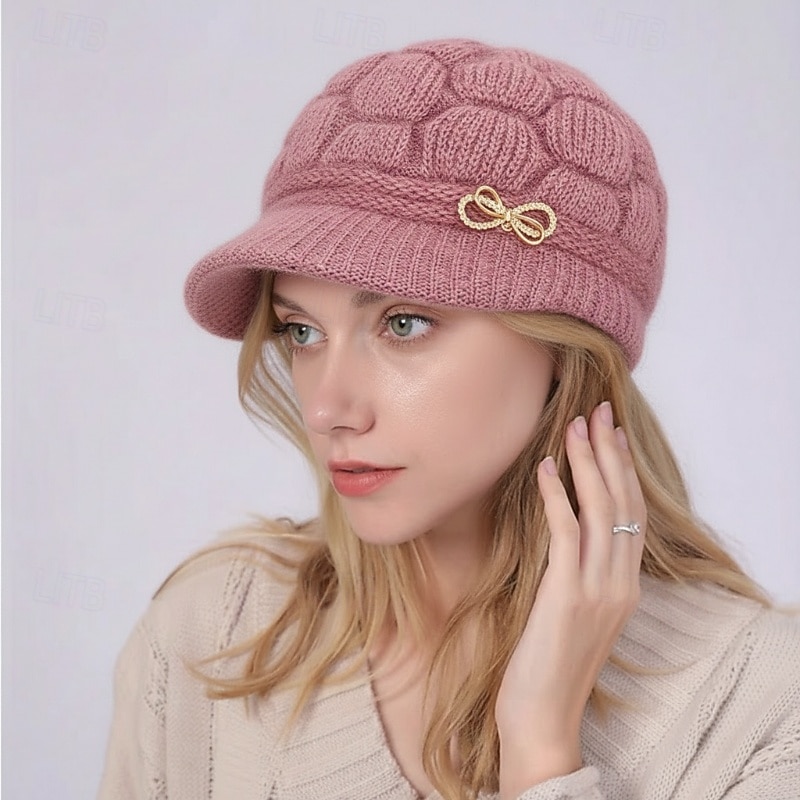 Γυναικεία Καπέλο Χειμερινά Καπέλα Αντιανεμικό Ζεστό ΕΞΩΤΕΡΙΚΟΥ ΧΩΡΟΥ Δρόμος Καθημερινά Πλεκτό Μονόχρωμες 2026 - $17.49 –P5