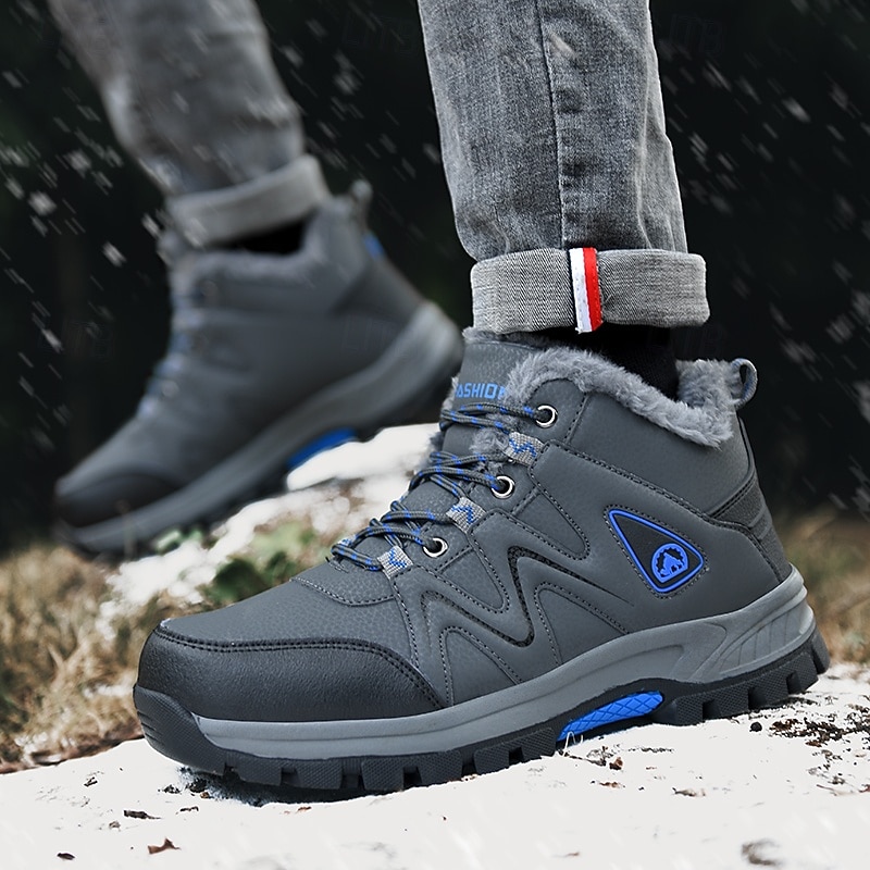 Schwarze Herren-Winterwanderstiefel, wasserdicht und isoliert, ideal für Schnee, Wanderungen und Outdoor-Abenteuer, robustes Schuhwerk für kaltes Wetter und unwegsames Gelände 2026 - $46.99 –P2