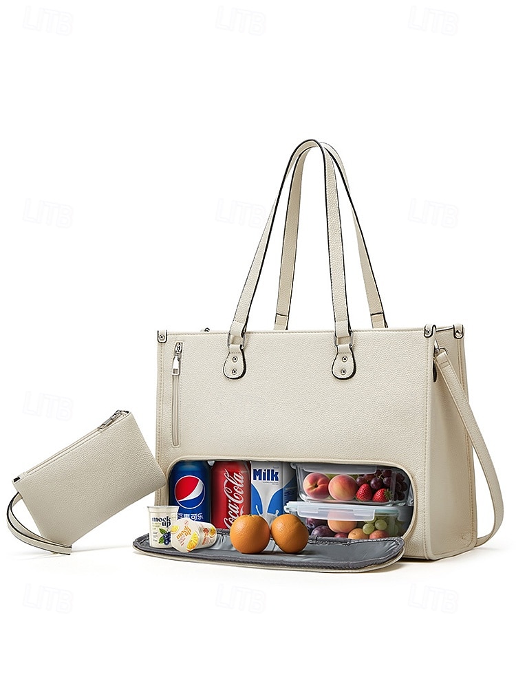 Women's Faux Leather Tote Bag with Adjustable Shoulder Strap, Large Capacity, Waterproof, Multiple Colors - Perfect for Weekend Getaways and Daily Commute 2026 - $42.99 –P15