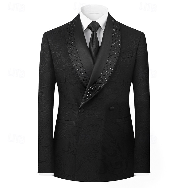 Pour des hommes Smoking Costumes de fête Bal de promo mariage d'hiver Noir Blanche Printemps, Automne, Hiver, Été Costume / Tailleur Col châle Mode Fête Couleur Unie Coupe Slim 2 pièces Croisé 2 de 2026 ? $159.99 –P3