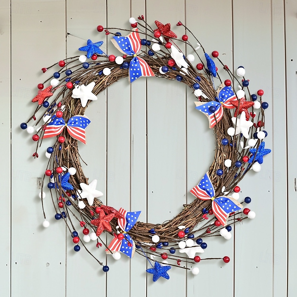 250 Év Amerikai Függetlenség Napi Otthoni Ajtó Dekorációk Piros Kék és Fehér Koszorúk Ünnepi Parti Függetlenség Napi Koszorúk 2026 - $55.99 –P4