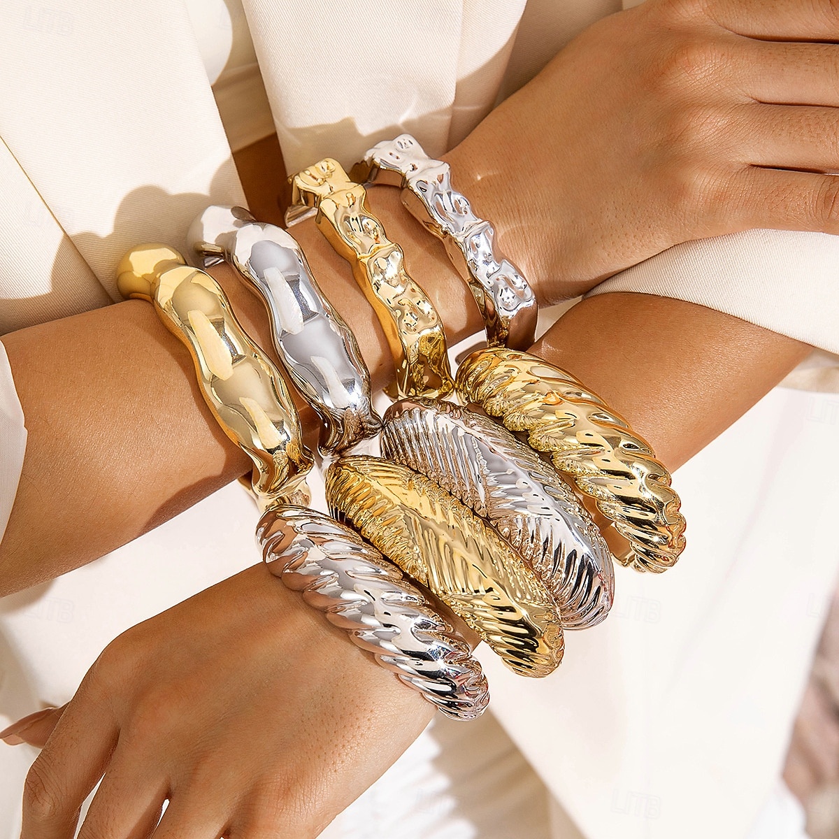 Samba Kiegészítők Absztrakt Szobrászati Karperecek Nőknek - Modern Irregular Arany  Ezüst Hangzású Karkötők Nagy Kijelentés Ékszerek Előadói Jelmez 2026 - $5.99 –P1