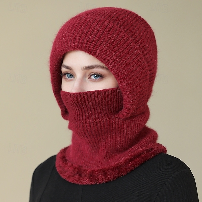 3-in-1 pipo naisten talvineulepipo fleecevuorilla, korva- ja kasvosuojuksilla, kylmän sään pyöräilypipo, tuulenpitävä ja lämmin, kodikas pipo äideille 2026 - $10.99 –P8