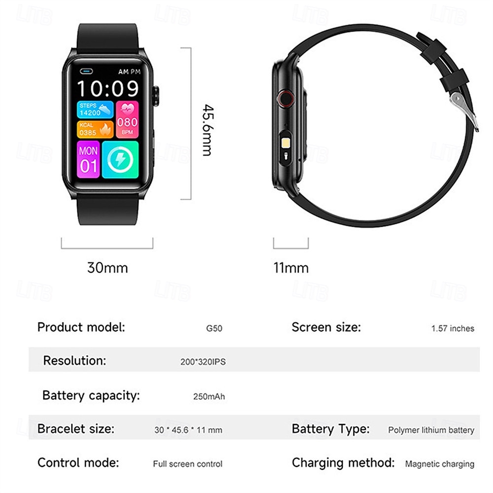 G50 Smart Watch 1.57 inch Smartwatch Fitness Running Watch Bluetooth Pedometer Call Reminder Fitness Tracker Compatible with Smartphone Unisex Long Standby Hands-Free Calls Message Reminder IP 67 2026 - $48.99 –P11