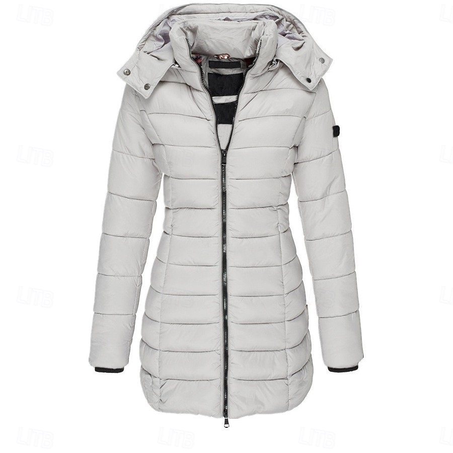 Pentru femei Fâș Geacă puffer Palton Izolate Termic cald Fermoar Activ Zilnic Exterior Comfortabil Culoare solidă În aer liber Purtare Zilnică Casul / Zilnic Capișon Fit regulat Manșon Lung 2026 - $45.99 –P10