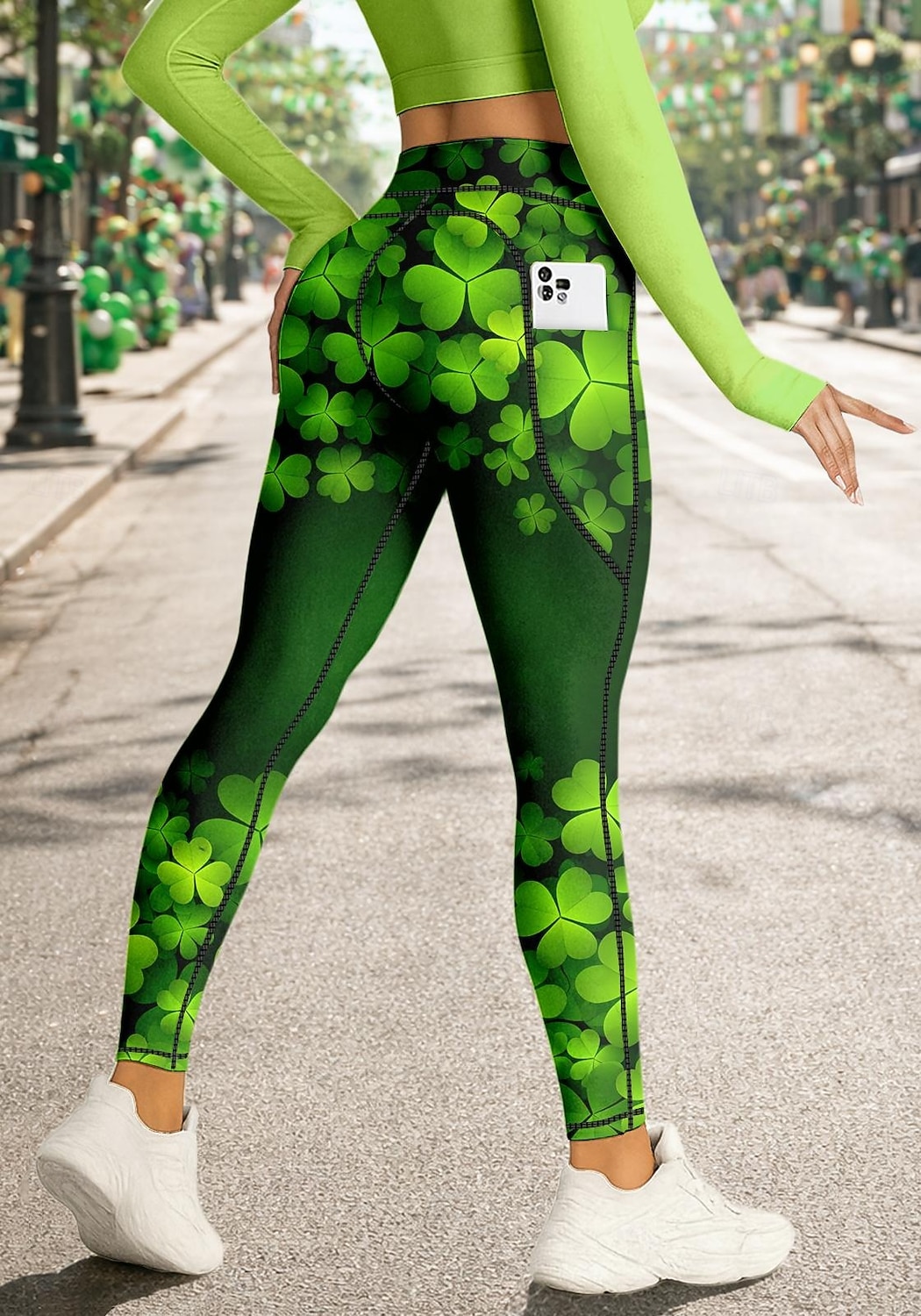 Saint Patrick Femmes leggings de pilates Pantalons de fitness Jambières de gymnastique Poches Droit de timbre Poches Latérales Pilates Salle de sport Entraînement en salle Pantalons Collants Leggings de 2026 ? $20.99 –P1