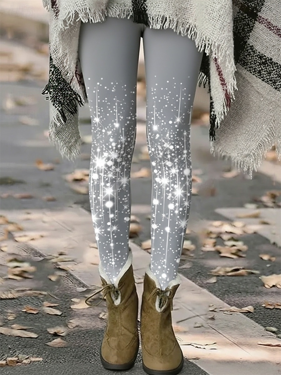 Mulheres Leggings Leggings aconchegantes Férias Casual Comprimento total Cintura Alta Gráfico Estampado Conforto Confortável Com Stretch Casual Diário Férias Preto Cinzento Outono Fino de 2026 por $20.99 –P4