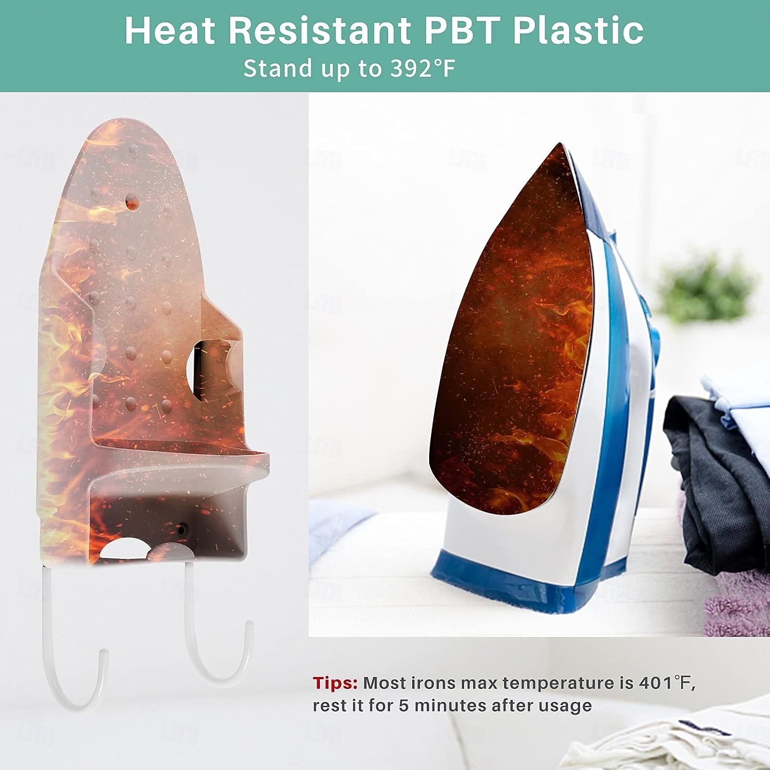 מתלה לקרש גיהוץ, מתלה למגהץ עם מתלה לקרש גיהוץ, מתקן למגהץ עמיד בחום לקיר לרוחב מקסימלי של 5 אינץ' 2026 - $21.99 –P3