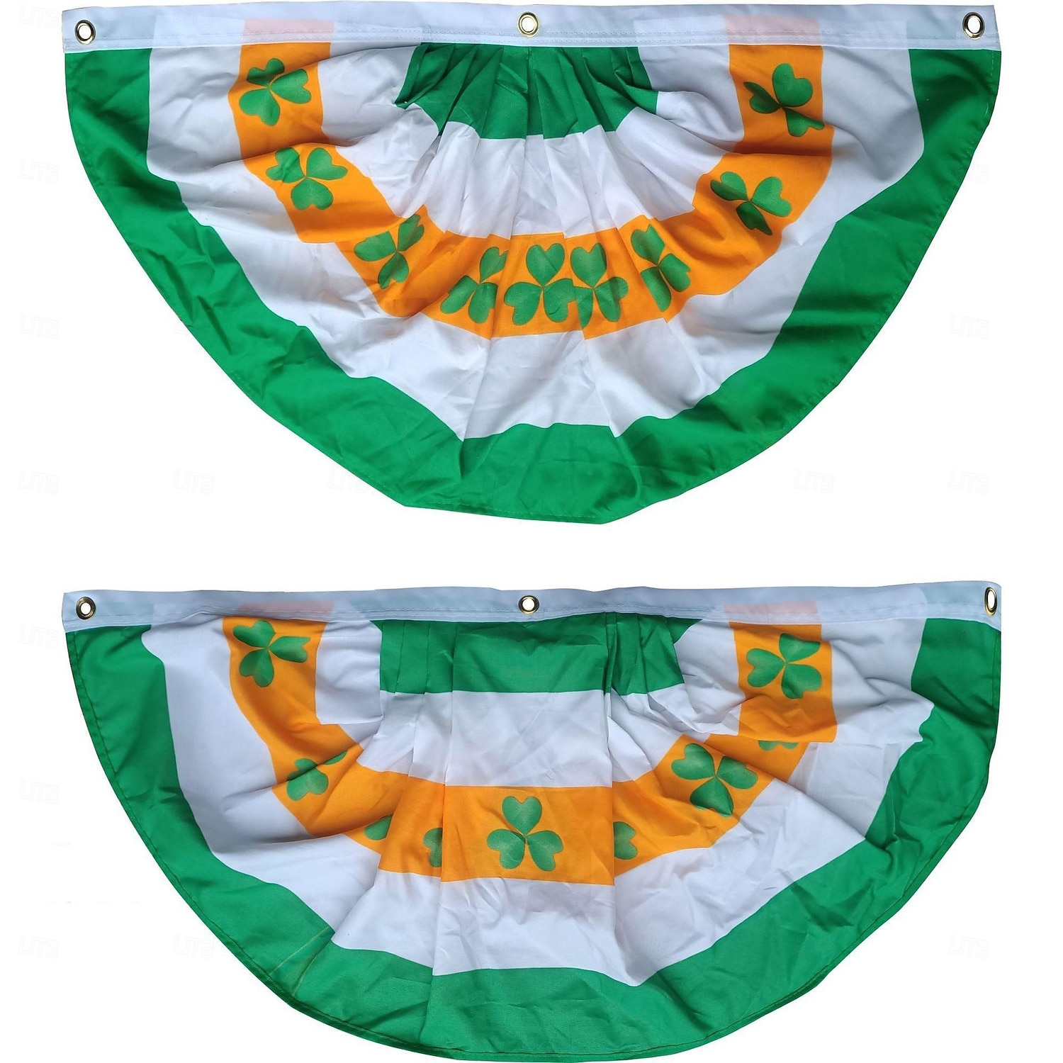 St Patrick's Day Fan Flag, Shamrock Design, Festival Half-Round Banner, Irish Party Decor, Green Clover Flag for St. Patrick's Day Celebration. 2026 - $7.99 –P5