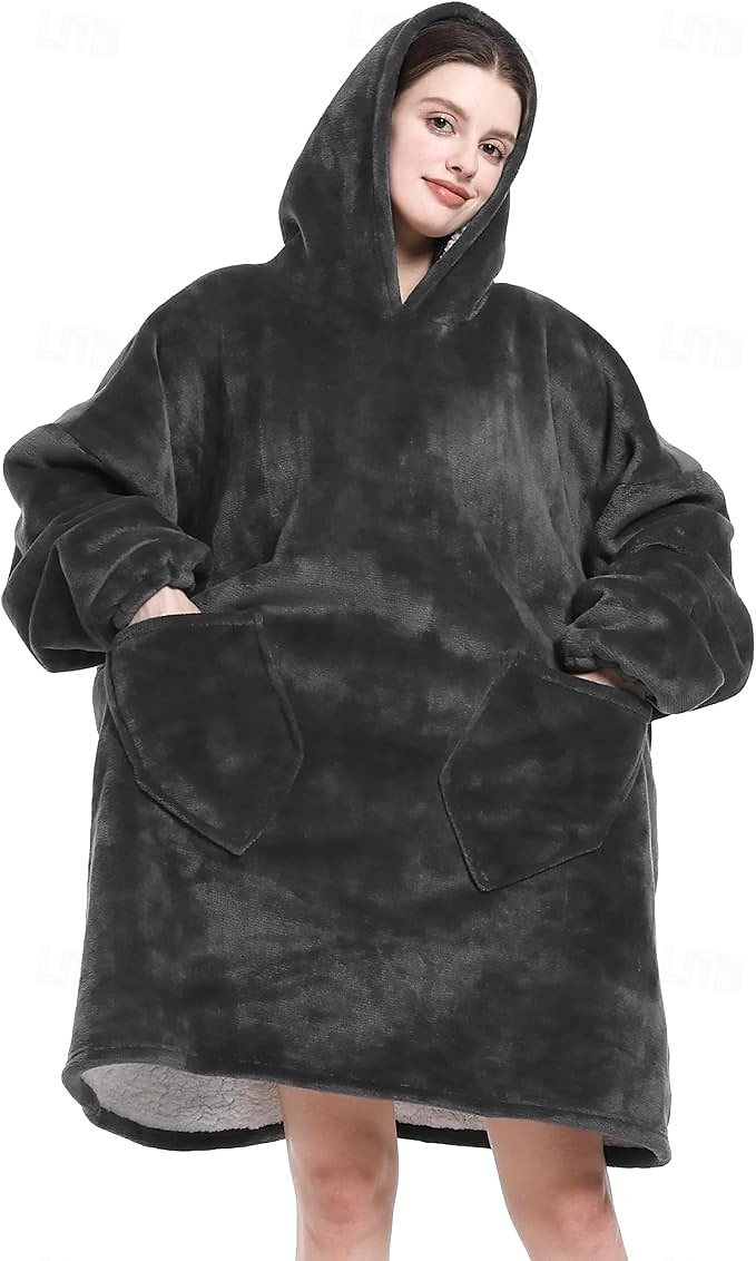 Manta vestível com capuz, aconchegante e macia, ideal para adultos. Presente perfeito para mulheres, mães e para ela mesma. Roupa de descanso quentinha e confortável. de 2026 por $41.99 –P1