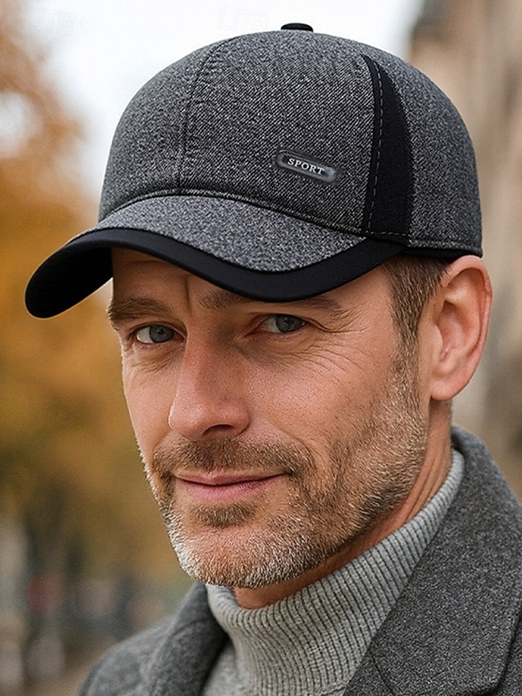 Férfi poliészter téli sapka összecsukható fülvédőkkel, több színben kapható – ideális hideg időjáráshoz és szabadtéri tevékenységekhez 2026 - $11.99 –P1