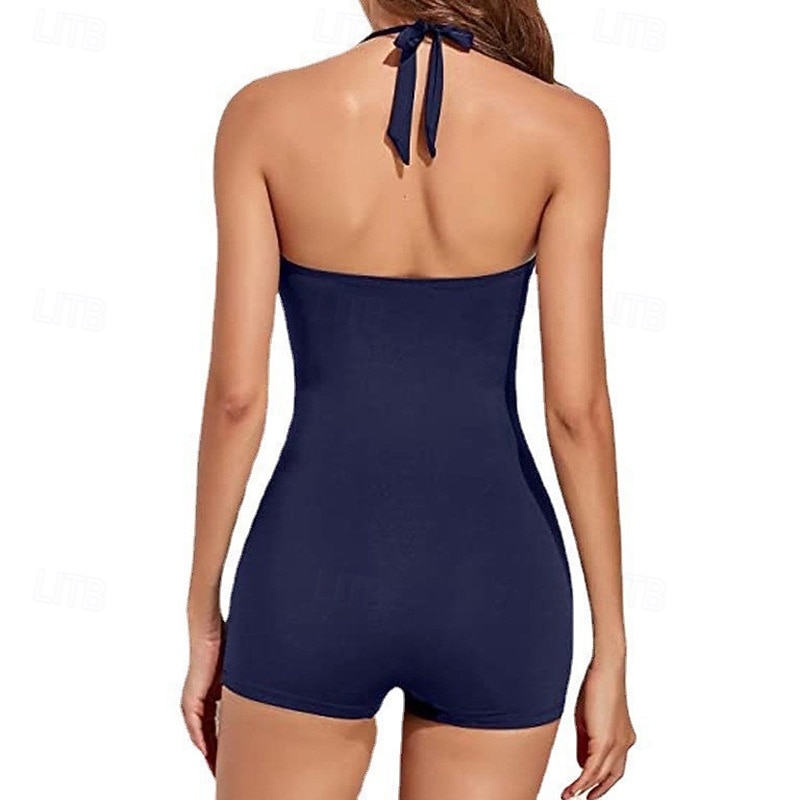 Mujer Traje de baño Traje de baño de una pieza fruncido Trajes de baño Color sólido Cabestro Elástico Sin Mangas Bañadores Surf Playa Vocación Verano 2026 - $16.49 –P11