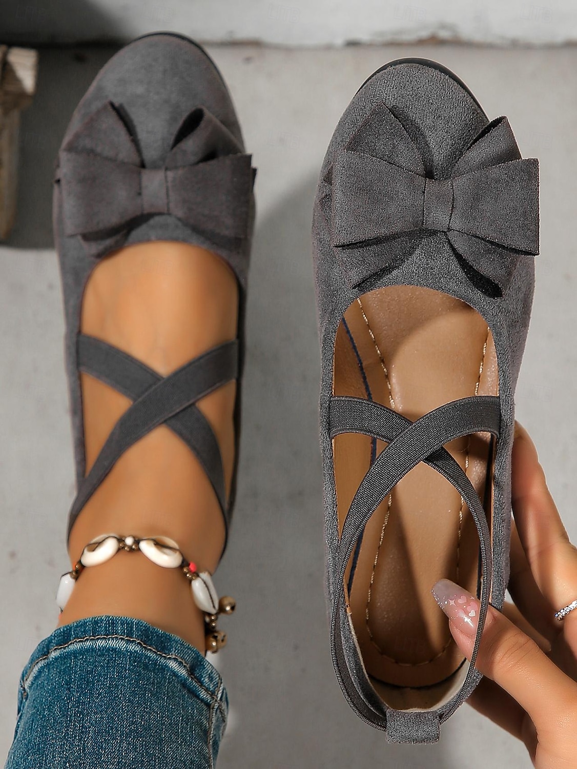 Damskie Codzienny Niski obcas Okrągły palec u nogi Codzienny Sztuczny zamsz Mokasyny Migdałowy Czarny Niebieski 2026 - $11.99 –P4